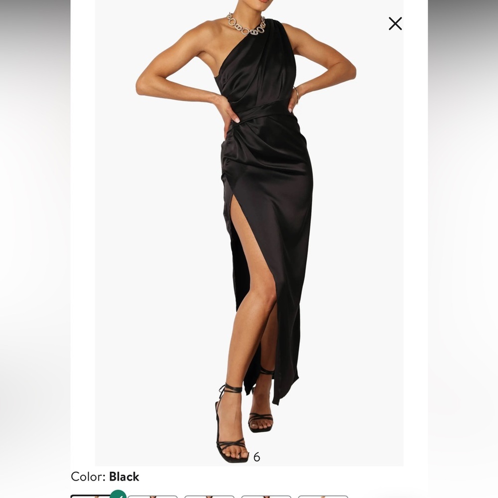 Petal & Pup Nadia One-Shoulder Satin Maxi Dress